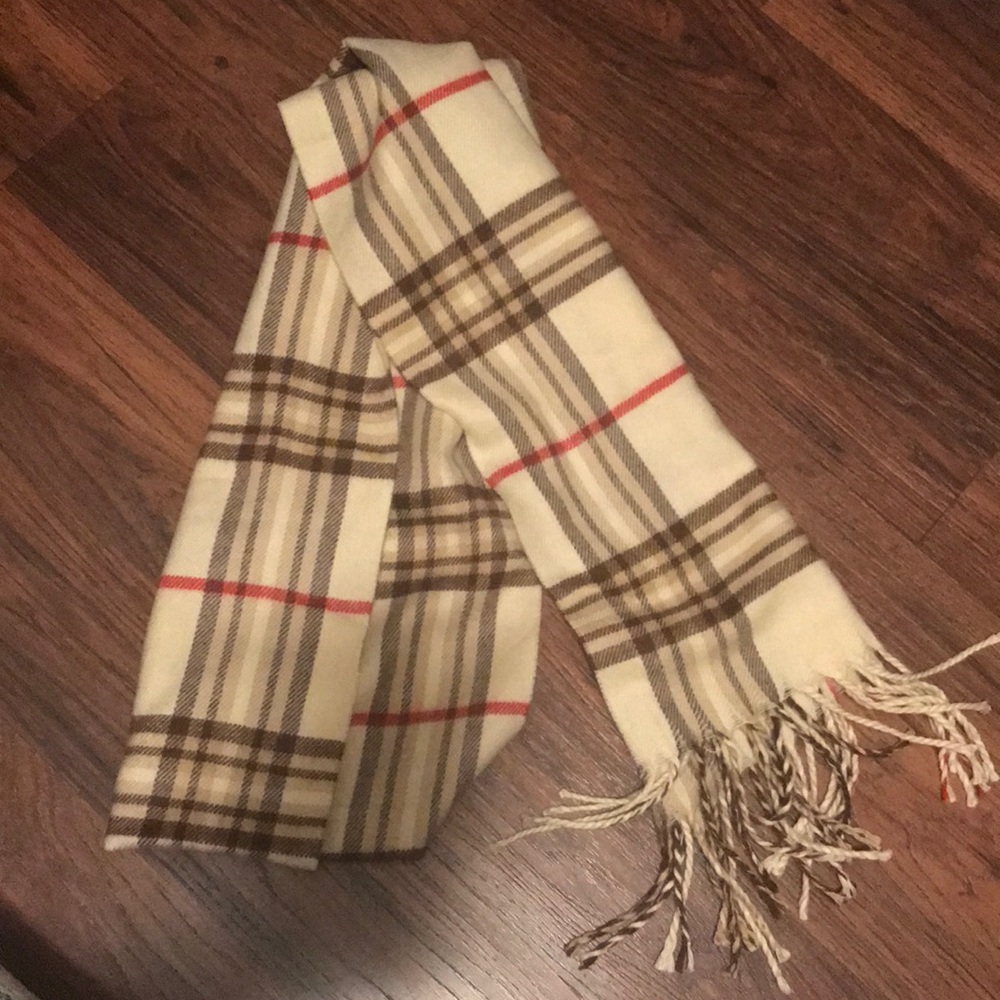 Plaid cashmere scarf